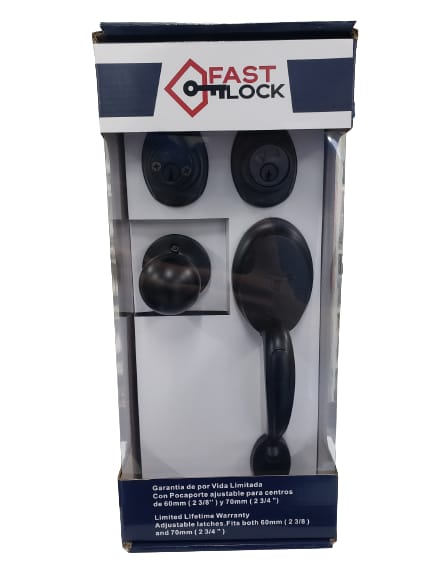 CERRADURA DE LUJO NEGRA C/LLAVE FAST LOCK